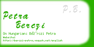 petra berczi business card